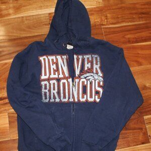 NFL TEAM APPAREL, DENVER BRONCOS HOODIE, MENS SMALL/WOMENS MEDIUM